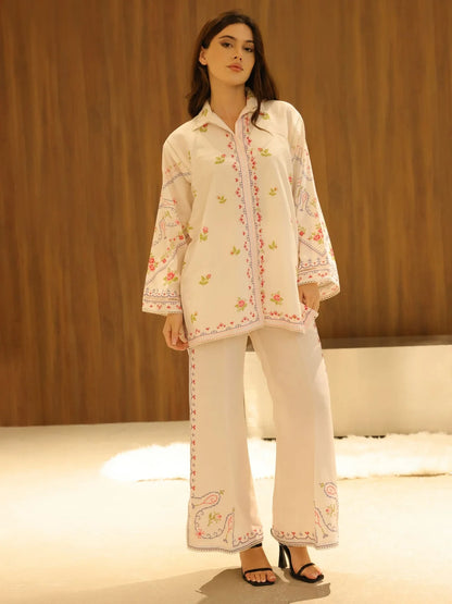 XAYWEAR Women's Rose Stitch Co Ord Set