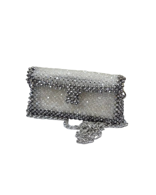 XAYWEAR Women's Handmade Silver Pearls Purse