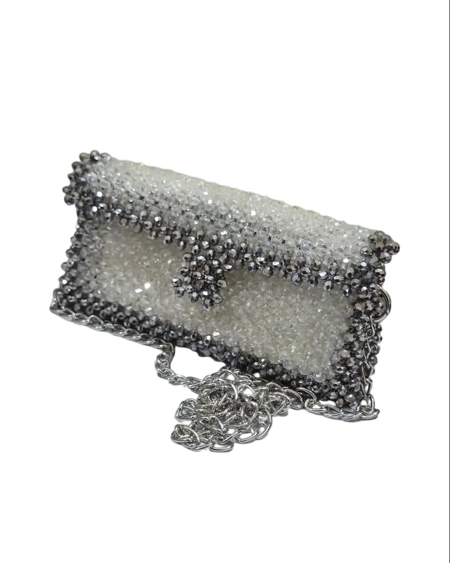 XAYWEAR Women's Handmade Silver Pearls Purse