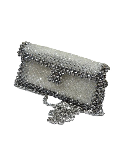 XAYWEAR Women's Handmade Silver Pearls Purse