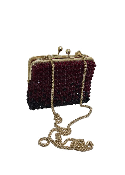 XAYWEAR Women's Handmade Red Pearls - (Recreation of An Elite Purse)