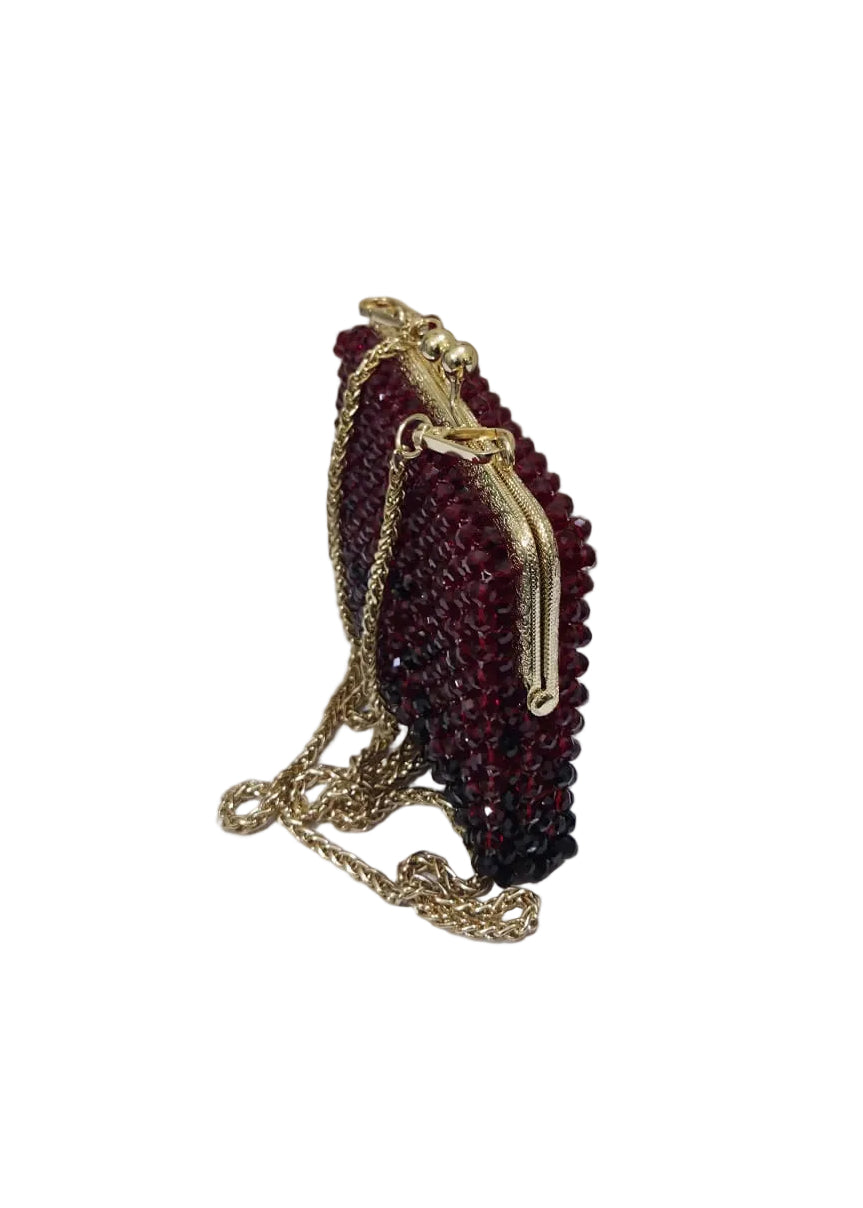 XAYWEAR Women's Handmade Red Pearls - (Recreation of An Elite Purse)