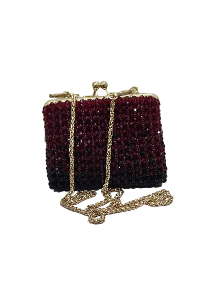 XAYWEAR Women's Handmade Red Pearls - (Recreation of An Elite Purse)