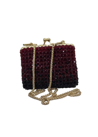 XAYWEAR Women's Handmade Red Pearls - (Recreation of An Elite Purse)