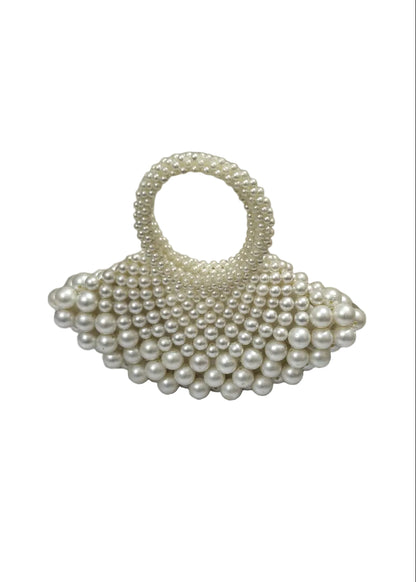 XAYWEAR Women's Handmade White Pearls - (Recreation of An Elite Purse)