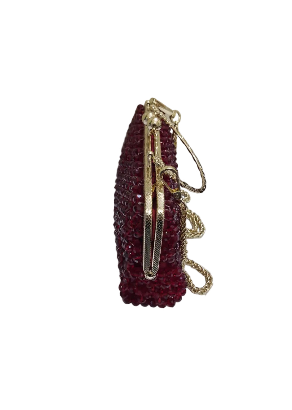 XAYWEAR Women's Handmade Red Wine Pearls - (Recreation of An Elite Purse)