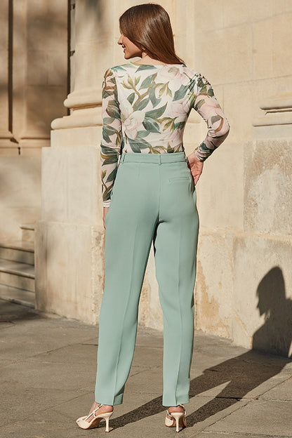 XAYWEAR Sage Green Tapered Leg Trousers
