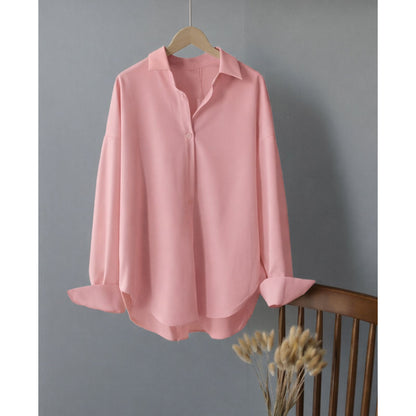 XAYWEAR Premium Quality Dropshoulder Party Wear Button Down Oversize Style Shirt For Female/Girls/Women