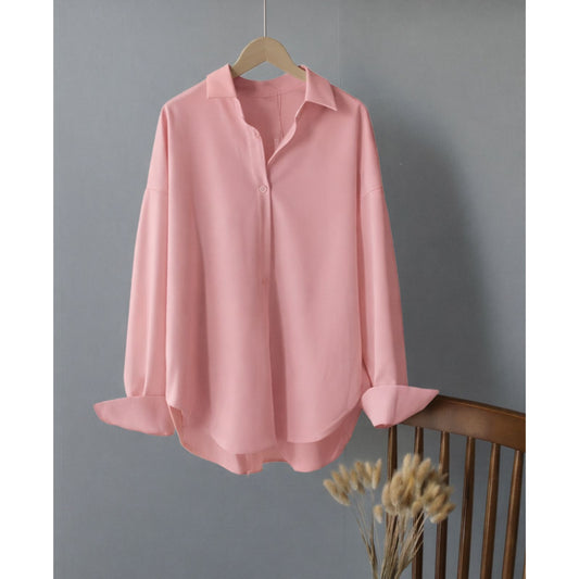 XAYWEAR Premium Quality Dropshoulder Party Wear Button Down Oversize Style Shirt For Female/Girls/Women