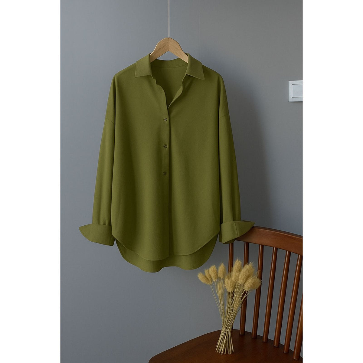 XAYWEAR Premium Quality Dropshoulder Party Wear Button Down Oversize Style Shirt For Female/Girls/Women