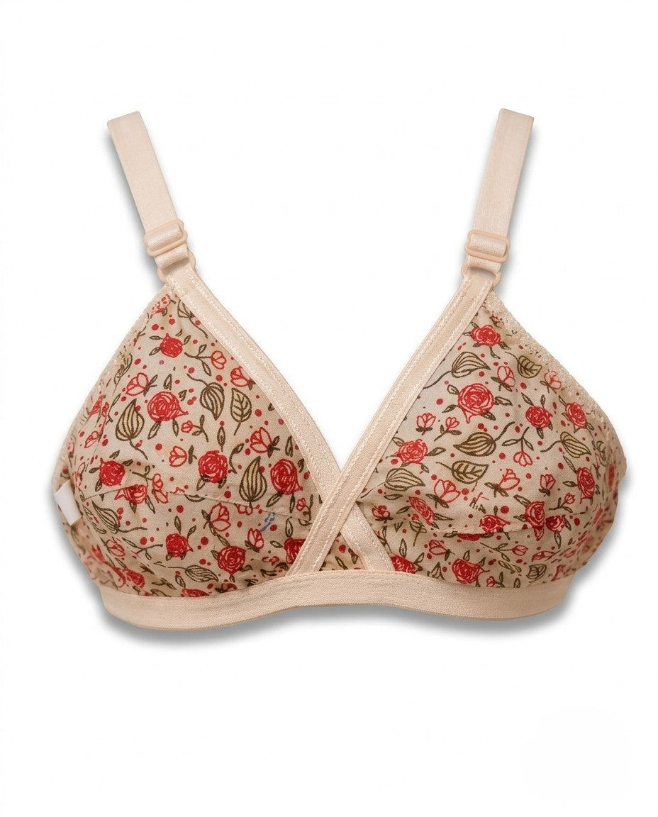 XAYWEAR Bliss Comfort Cross-Over Cotton Bra - PACK OF 3  (Random Prints)