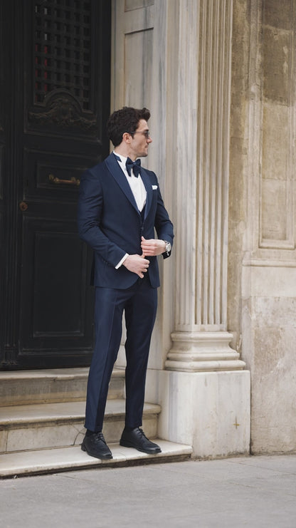 XAYWEAR Men's Navy Slim-Fit Tuxedo 3-Piece