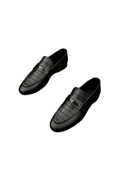 XAYWEAR Black Snake Style Formal Shoes for Men