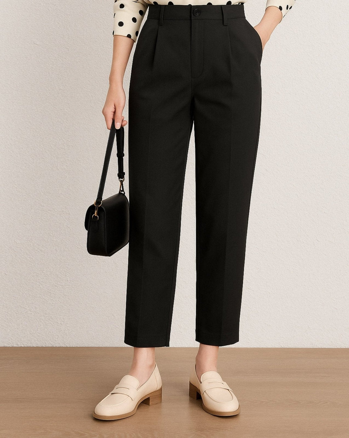 XAYWEAR Women's Formal Straight Pants Has Pleated Fit