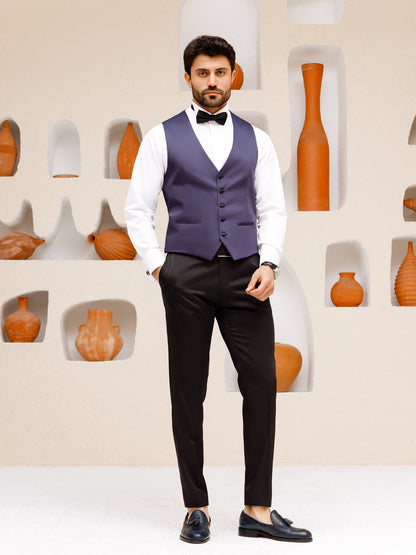 XAYWEAR Men's Navy Slim-Fit Tuxedo 3-Piece Suit