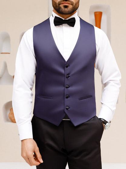 XAYWEAR Men's Navy Slim-Fit Tuxedo 3-Piece Suit