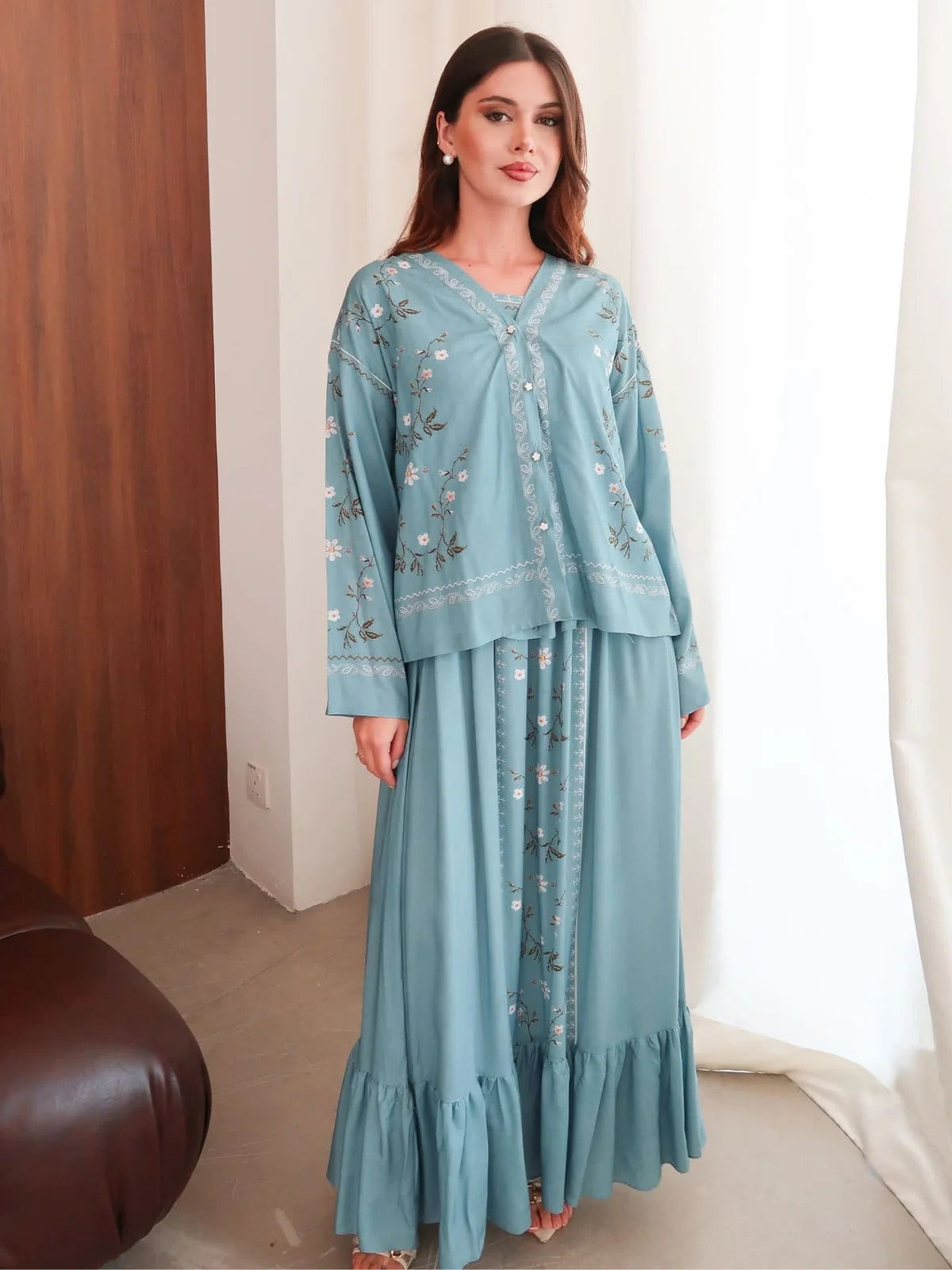 XAYWEAR Women's Roisen Blue Long Dress