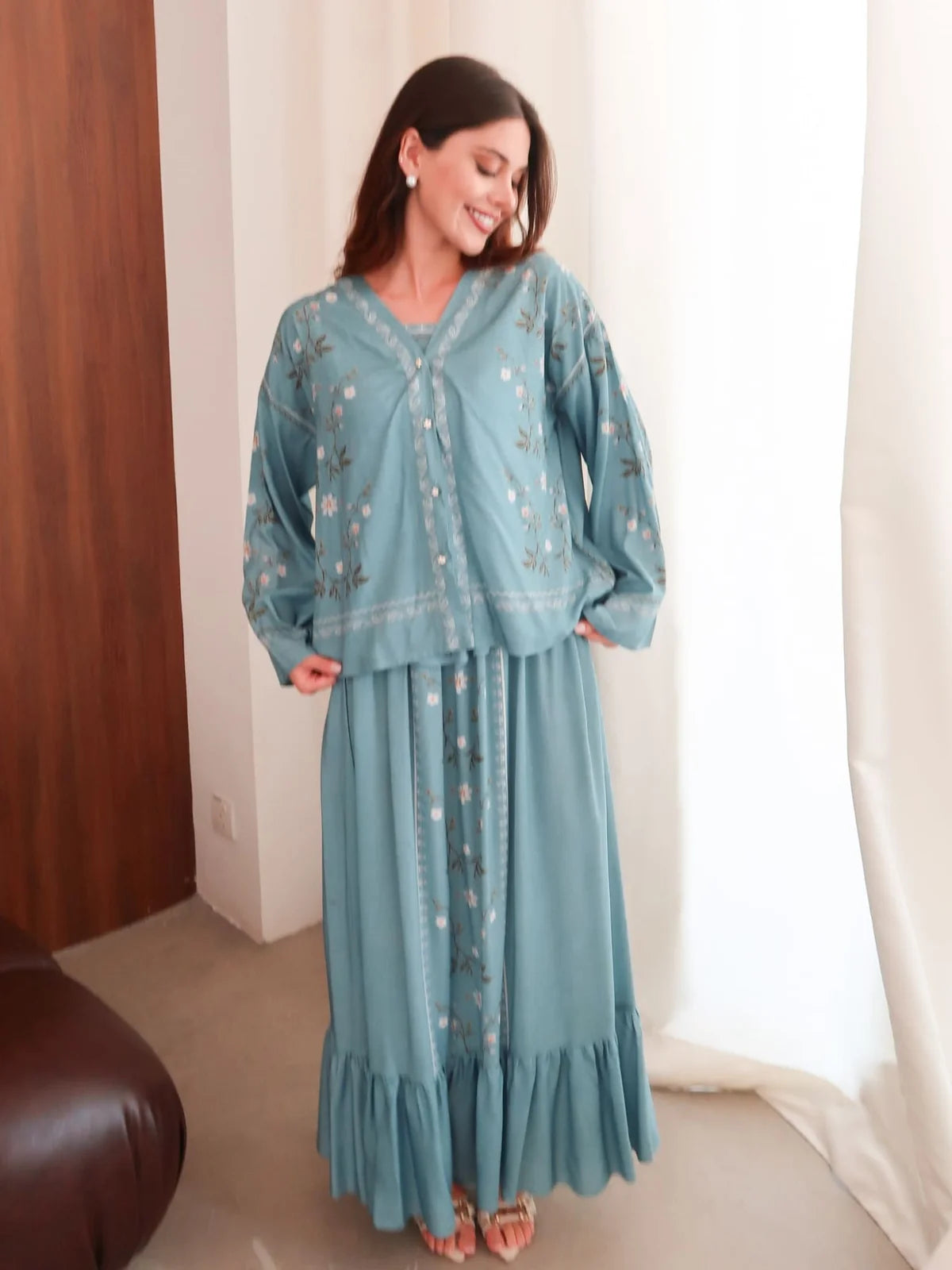 XAYWEAR Women's Roisen Blue Long Dress