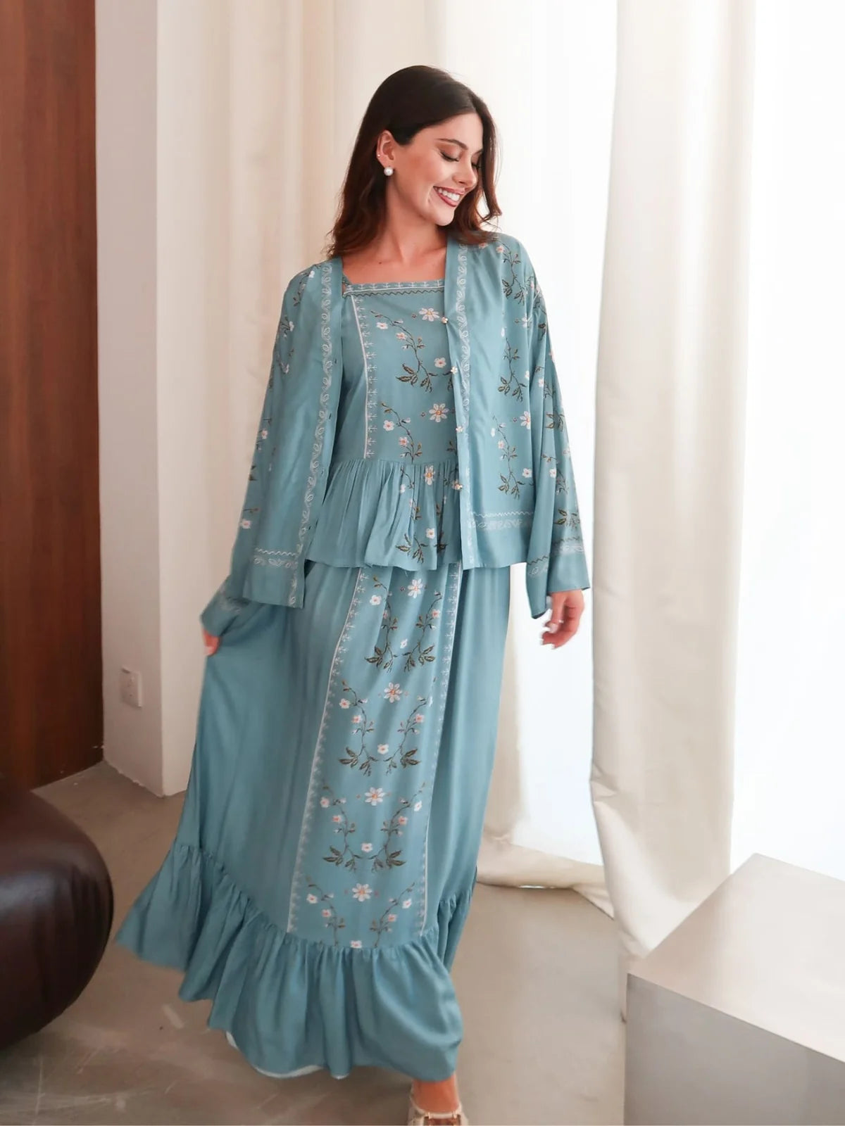 XAYWEAR Women's Roisen Blue Long Dress